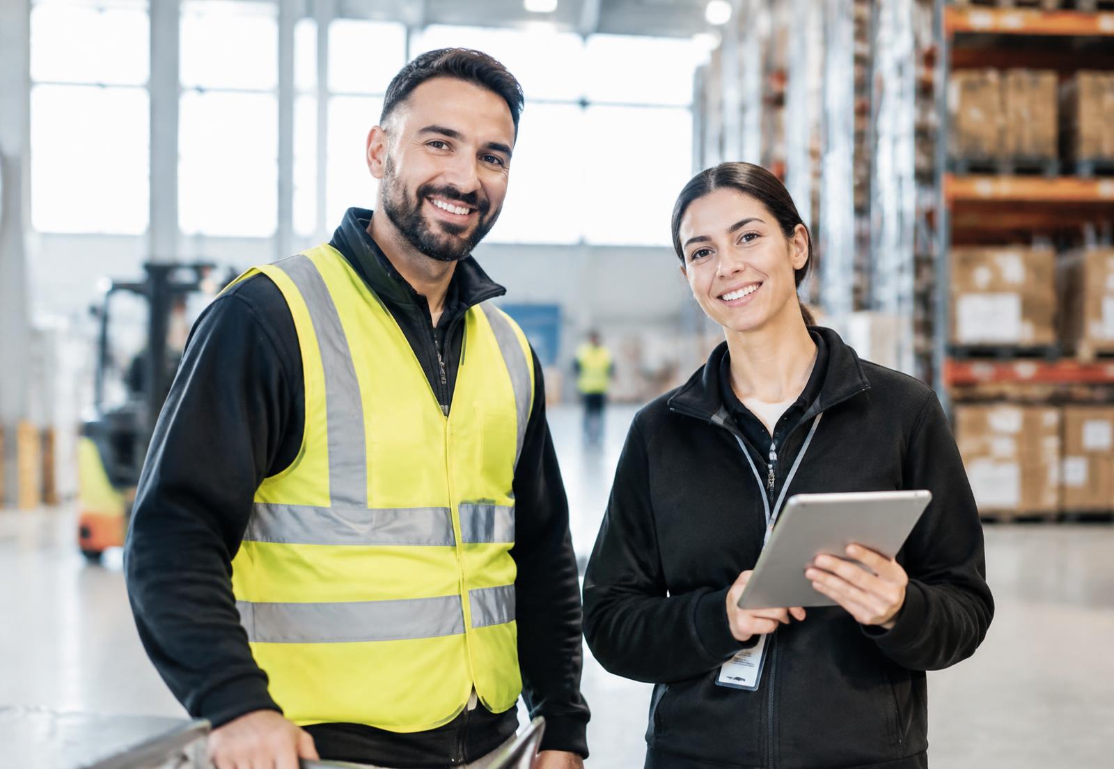 Mitarbeiter im Logistikzentrum